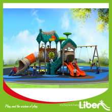 China Credit Supplier Preschool Outdoor Playground Plastic Slides and Swing, Funny Playground Plastic Slides with Swing
